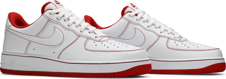 Nike Air Force 1 '07 'Costura Contrastante - Branco University Red'